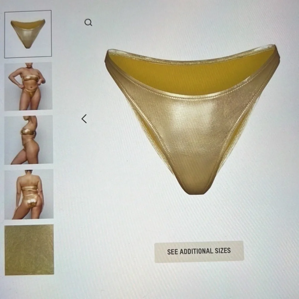 Skims Metallic Swim Dipped Mid Waist Bottoms